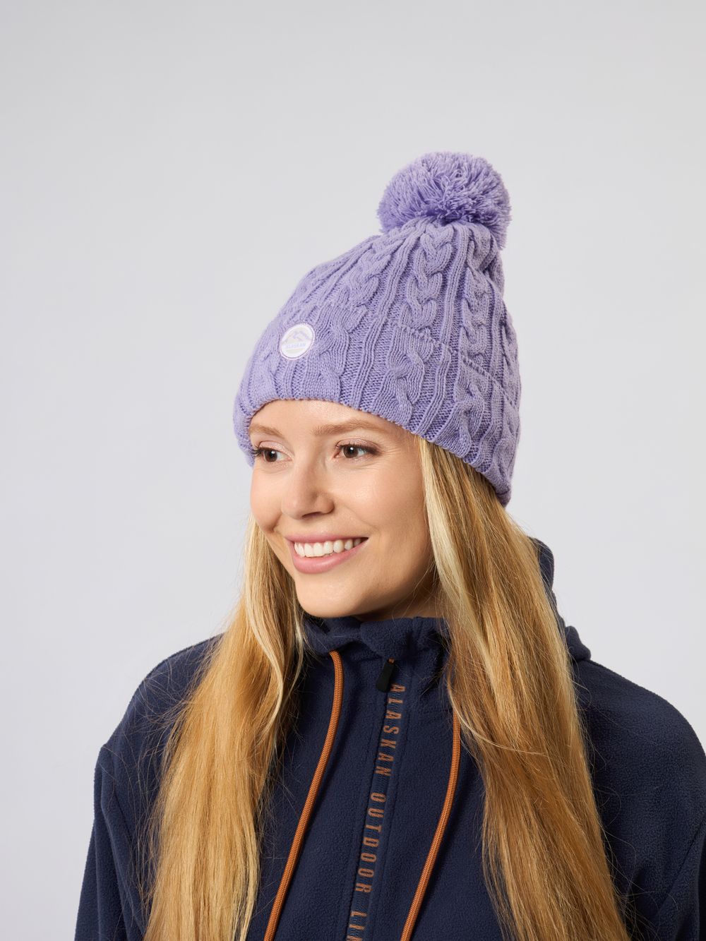 Шапка женская Alaskan Knitted сиреневый