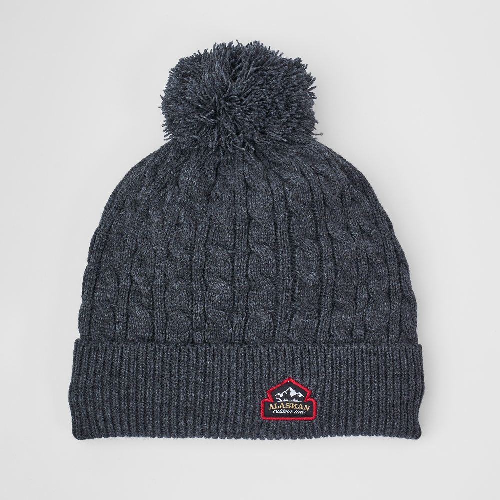 Шапка мужская Alaskan Knitted тёмно-серый
